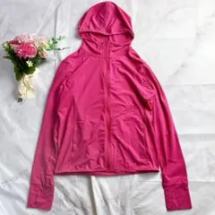 美品✨ユニクロ エアリズム UVカットメッシュパーカ（長袖）ピンク M 接触冷感