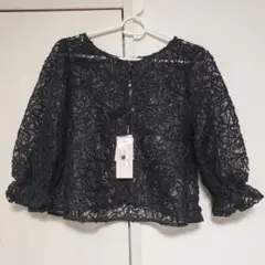 しまむら コード 刺繍 ブラウス L