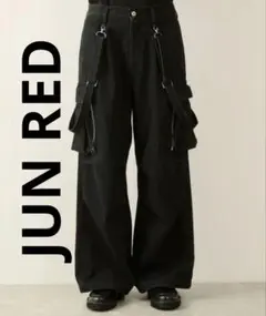 レ*家様 ◎美品 ワイドデニムサスペンダーカーゴパンツ　ブラック【JUNRED】