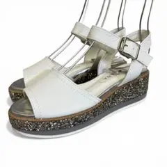 【美品】DIANA■ウェッジソール■サンダル■グリッター■アンクルストラップ