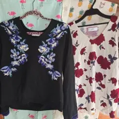 花柄　セーター　アズール　バックナンバー　セーター　レディース