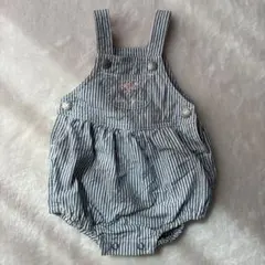 Baby B'gosh デニムオーバーオール　ストライプ　ベビー60 古着