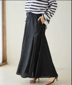コットンボイルパネルフレアスカート