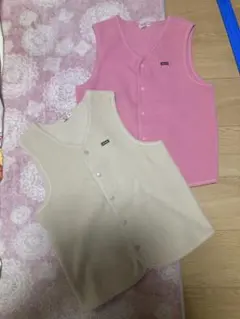 ミキハウス　ピンク ベージュ ベスト　２枚