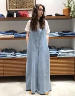 Ungrid　バックオープンデニムサロペット☆ライトブルー☆ノースリーブ