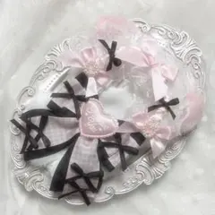 ぬい服　着ぐるみ　10〜12cm用　ピンク　ブラック　ねこ　チェーンフック付き