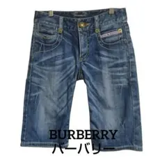 希少✨美品 バーバリーブルーレーベル デニムショートパンツ ロゴボタン y2k