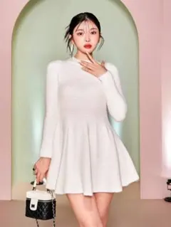 Darich (ダーリッチ)ラメシャギーニットミニワンピース