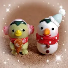 Winterかぱちぃ＆雪だるかっぱさん✨　　ハンドメイド 冬 かわいい カッパ