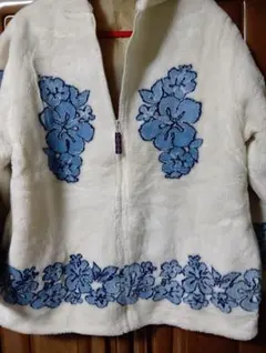花柄刺繍フリースジャケット