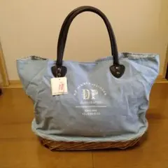 お値下げ✨新品✨maison de panier　 布×かごトートバッグ ブルー
