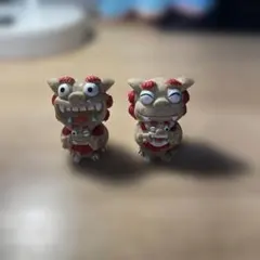 【新品未使用❣️】シーサー 置物 2体セット ミニチュア 縁起物　箱付き