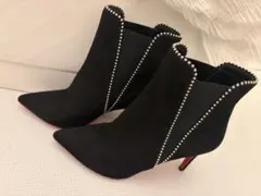 ダイアナ ショートブーツ ブラック スエード スタッズ