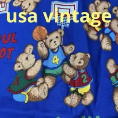 バスケット　ベア　usaコットン ヴィンテージ