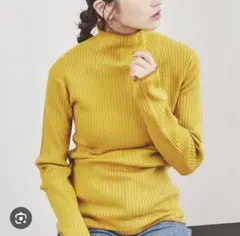 coen もちふわワイドリブタートルニット