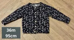 Petit bateau 36m/95cm花柄ネイビー カーディガン