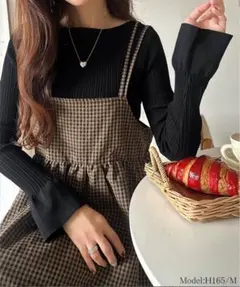 ニットトップス　ブラック 長袖 トップス M