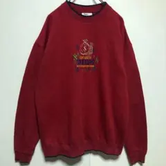 90s M&C Sport スウェット コットン RED 赤　XL A10