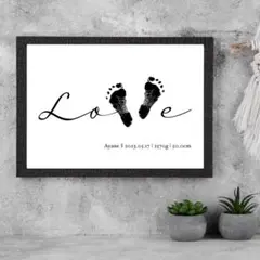 【２枚セット】手形足形アート 命名書 誕生日 一歳 ハーフバースデー  .140