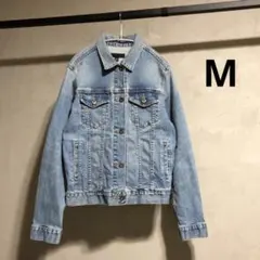 美品 ユニクロ デニムジャケット USED加工 ライトブルー M