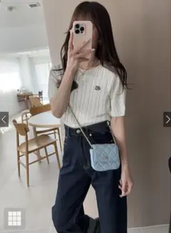 【GRL】ロゴ刺繍ケーブルニットトップス①