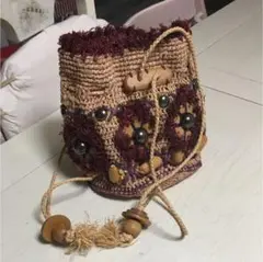 あほあほ⭐JAMINPUECH⭐かごバッグ⭐本革⭐革、茶×グリーン あほあほ様専用⭐JAMINPUECH⭐かごバッグ⭐本革⭐革、茶×