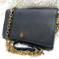 トリーバーチ　ショルダーバッグ　ショルダーウォレット　財布　レザー　黒　チェーンのサムネイル