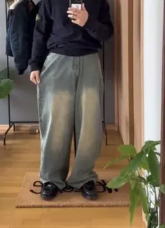 MENES Sand Washed Baggy Jeans