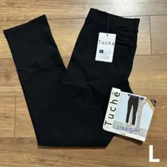 【新品】グンゼTuche⭐︎ストレート　レーヨン混パンツ　L ブラックのサムネイル
