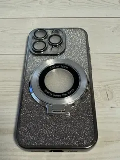 iPhone15Pro スマホケース　ブラック　ラメ