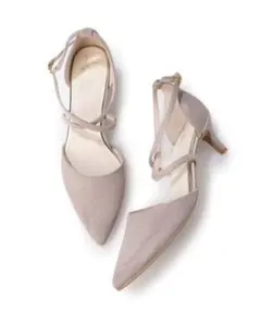 【美品】Launa lea クロスストラップ パンプス グレージュ 22.5cmのサムネイル