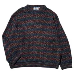 MISSONI SPORT 総柄ニット イタリア製 ウール混 セータービンテージ