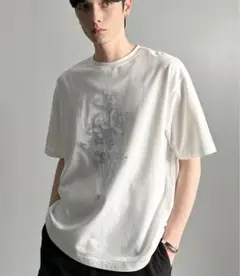 【Classical Originフラワー柄プリントベーシックフィットTシャツ