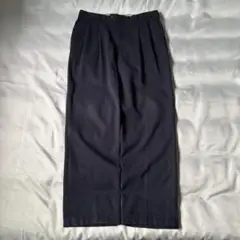 80s 90s USA製 ダークネイビー ツータック ワイド スラックス