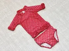 ラッフルバッツ ラッシュガード 水着 レッド ドット 【6-12months】