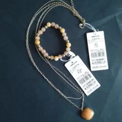 【新品・未使用】COMME CA ISM天然石 レイヤードネックレスブレスレットのサムネイル