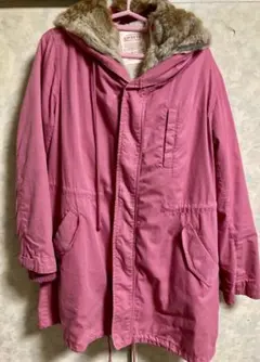 値下げ⭕️ピンク ラビットファー付きモッズコート M