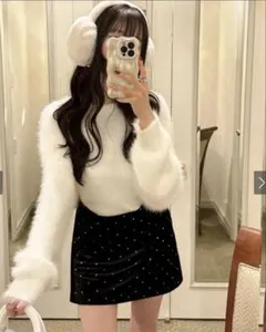 GRL ショート丈フェザーニットプルオーバー ［kz119］