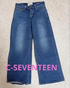 C-SEVENTEEN ワイドバギーデニムジーンズ ミッドブルー サイズ28