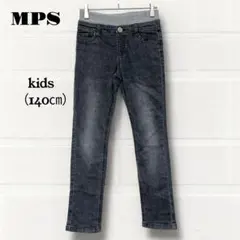 エムピーエス キッズ 140 デニムパンツ ジーンズ スキニー 黒 ウエストゴム