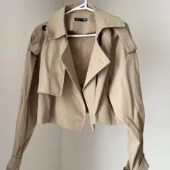 限定セール！現品限り！ベージュ トレンチコート XL ショート丈　大人カジュアル