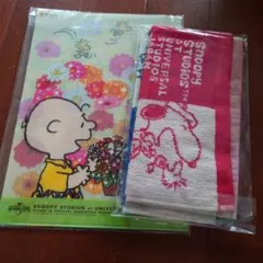 スヌーピー タオル2枚　クリアファイル2枚　セット