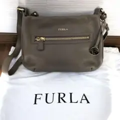 【値下げしました】フルラ　収納袋付き　FURLA 本革 ショルダーバッグ グレー