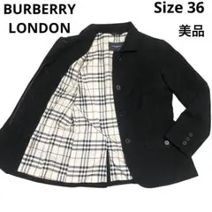 【美品】バーバリーロンドン 36 ジャケット ノバチェック コーデュロイ 黒