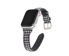 Apple Watch バンド 38/40/41mm　千鳥格子柄ブラック