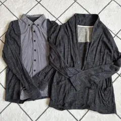 남성 긴 소매 블라우스 & 재킷 세트 L L size
