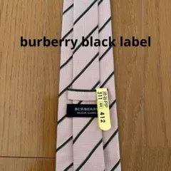 【美品】バーバリーブラックレーベル　ピンクストライプ　ネクタイ