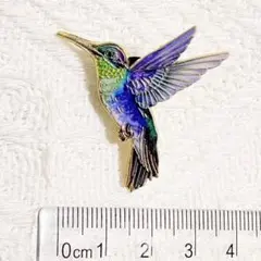 鳥 ハチドリ ハミングバード 青い鳥 ピンズ ブローチ ピンバッジ ラペルピン