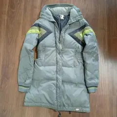 ディーゼル　ダウンジャケット グレー 　肉厚ダウン　Aライン　刺繍