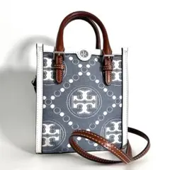 ほぼ未使用 トリーバーチ Tモノグラム デニム ショルダーバッグ 2way